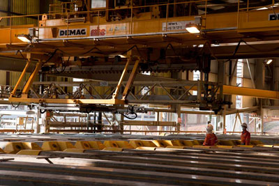 Cell room at Sepon copper plant